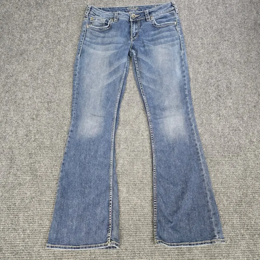 Silver Jeans Aiko Bootcut Womens 31x33 Blue Medium Wash Low Rise Stretch Denim